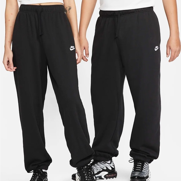 Nike Sportswear Club Fleece Mid-Rise Oversized Sweatpants Joggers Black X-Small - Picture 1 of 7